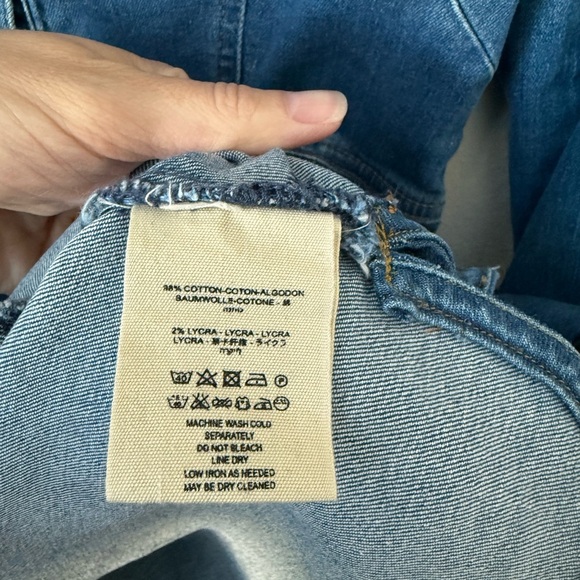 Free People Denim Dynomite Mini Dress Medium Wash Small - Picture 7 of 7